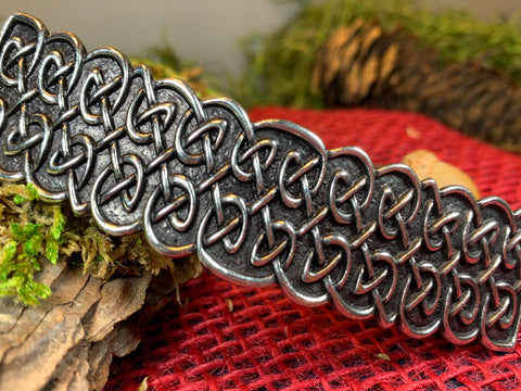 Load image into Gallery viewer, Celtic Knot Hair Clip, Celtic Barrette, Irish Jewelry, Pagan Jewelry, Friendship Gift, Wiccan Jewelry, Norse Jewelry, Animal Barrette