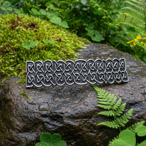 Load image into Gallery viewer, Celtic Knot Hair Clip, Celtic Barrette, Irish Jewelry, Pagan Jewelry, Friendship Gift, Wiccan Jewelry, Norse Jewelry, Animal Barrette
