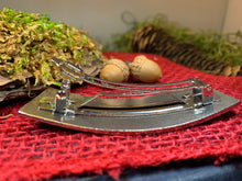 Load image into Gallery viewer, Waterlillies Hair Clip, Celtic Barrette, Water Lily Jewelry, Art Deco Jewelry, Friendship Gift, Wicca Jewelry, Hair Jewelry, Pewter Barrette