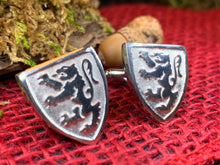 Load image into Gallery viewer, Scottish Lion Cuff Links, Scotland Jewelry, Celtic Jewelry, Lion Jewelry, Bagpiper Gift, Groom Gift, Boyfriend Gift, Husband Gift