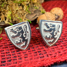 Load image into Gallery viewer, Scottish Lion Cuff Links, Scotland Jewelry, Celtic Jewelry, Lion Jewelry, Bagpiper Gift, Groom Gift, Boyfriend Gift, Husband Gift

