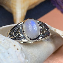 Load image into Gallery viewer, Moonstone Ring, Celtic Ring, Boho Statement Ring, Promise Ring, Anniversary Gift, Celtic Knot Ring, Irish Ring, Mom Gift, Wife Gift