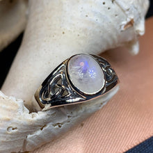 Load image into Gallery viewer, Moonstone Ring, Celtic Ring, Boho Statement Ring, Promise Ring, Anniversary Gift, Celtic Knot Ring, Irish Ring, Mom Gift, Wife Gift