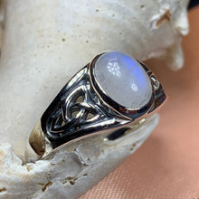 Load image into Gallery viewer, Moonstone Ring, Celtic Ring, Boho Statement Ring, Promise Ring, Anniversary Gift, Celtic Knot Ring, Irish Ring, Mom Gift, Wife Gift