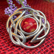 Load image into Gallery viewer, Celtic Knot Brooch, Celtic Jewelry, Scottish Pin, Scotland Gift, Norse Jewelry, Heathergem Brooch, Anniversary Gift, Outlander Jewelry