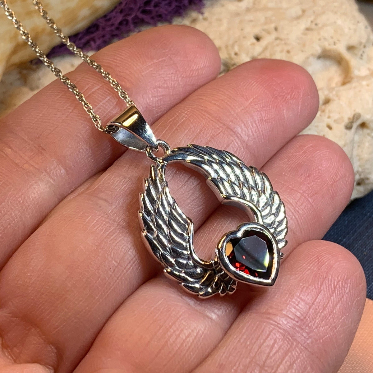 Sidney Angel Wings Necklace in Sterling Silver — view 7