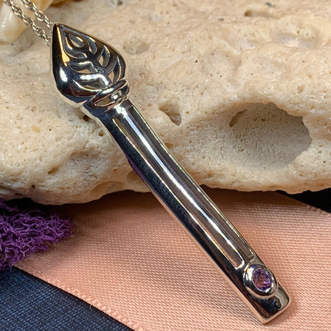 Load image into Gallery viewer, Mackintosh Necklace, Scotland Jewelry, Celtic Jewelry, Rose Jewelry, Art Deco Pendant, Anniversary Gift, Scottish Necklace, Wife Gift