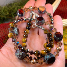 Load image into Gallery viewer, Highland Sunset Necklace, Tiger's Eye Jewelry, Boho Jewelry, Beaded Jewelry, Teacher Gift, Sister Gift, Girlfriend Gift, Mom Gift, Yoga Gift