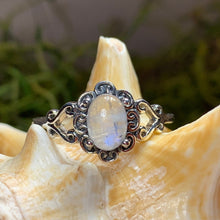 Load image into Gallery viewer, Moonstone Ring, Celtic Ring, Boho Statement Ring, Promise Ring, Anniversary Gift, Celtic Knot Ring, Irish Ring, Mom Gift, Wife Gift