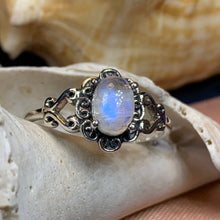 Load image into Gallery viewer, Moonstone Ring, Celtic Ring, Boho Statement Ring, Promise Ring, Anniversary Gift, Celtic Knot Ring, Irish Ring, Mom Gift, Wife Gift