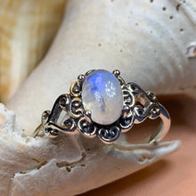 Load image into Gallery viewer, Moonstone Ring, Celtic Ring, Boho Statement Ring, Promise Ring, Anniversary Gift, Celtic Knot Ring, Irish Ring, Mom Gift, Wife Gift