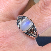 Load image into Gallery viewer, Moonstone Ring, Celtic Ring, Boho Statement Ring, Promise Ring, Anniversary Gift, Celtic Knot Ring, Irish Ring, Mom Gift, Wife Gift