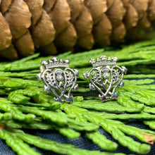 Load image into Gallery viewer, Luckenbooth Earrings, Scotland Jewelry, Celtic Jewelry, Thistle Jewelry, Anniversary Gift, Bridal Jewelry, Heart Jewelry, Mom Gift