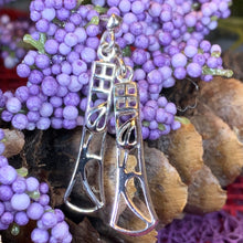 Load image into Gallery viewer, Art Deco Earrings, Scotland Jewelry, Mackintosh Jewelry, Silver Post Earrings, Anniversary Gift, Celtic Earrings, Rose Jewelry, Mom Gift