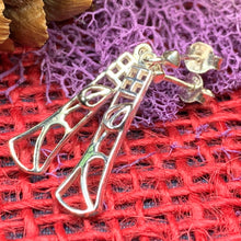Load image into Gallery viewer, Art Deco Earrings, Scotland Jewelry, Mackintosh Jewelry, Silver Post Earrings, Anniversary Gift, Celtic Earrings, Rose Jewelry, Mom Gift