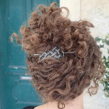 Load image into Gallery viewer, Celtic Knot Hair Slide, Celtic Barrette, Shawl Pin, Irish Jewelry, Celtic Jewelry, Celtic Barrette, Mom Gift, Bun Holder, Sister Gift