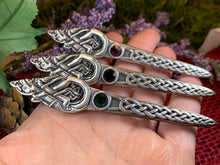 Load image into Gallery viewer, Celtic Dog Kilt Pin, Scottish Jewelry, Irish Kilt Pin, Tartan Pin, Cape Pin, Bagpiper Gift, Scotland Pin, Celtic Shawl Pin, Viking Jewelry