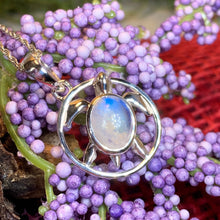 Load image into Gallery viewer, Turtle Necklace, Moonstone Jewelry, Sea Turtle Pendant, Beach Lover Gift, Animal Jewelry, Girlfriend Gift, Wife Gift, Nautical Jewelry