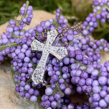 Load image into Gallery viewer, Celtic Cross Necklace, Diamond Cross Pendant, Irish Cross, First Communion Gift, Religious Jewelry, Bridal Cross Necklace, Wife Gift