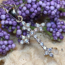 Load image into Gallery viewer, Celtic Cross Necklace, Diamond Cross Pendant, Irish Cross, First Communion Gift, Religious Jewelry, Bridal Cross Necklace, Wife Gift