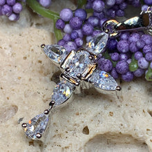 Load image into Gallery viewer, Celtic Cross Necklace, Diamond Cross Pendant, Irish Cross, First Communion Gift, Religious Jewelry, Bridal Cross Necklace, Wife Gift