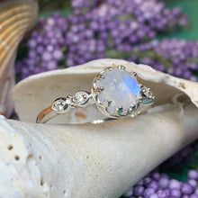 Load image into Gallery viewer, Moonstone Ring, Promise Ring, Engagement Ring, Celtic Jewelry, Anniversary Gift, Wiccan Jewelry, Boho Statement Ring, Cocktail Ring