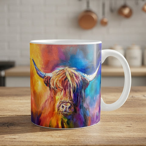 Load image into Gallery viewer, Highland Cow Mug, Scotland Gift, Scottish Mug, Ceramic Mug, Cow Lover Gift, Outlander Gift, Coffee Mug Gift, Mom Gift, Dad Gift, Wife Gift