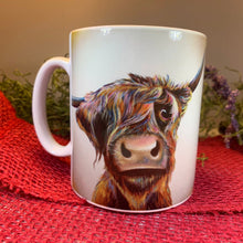Load image into Gallery viewer, Highland Cow Mug, Scotland Gift, Scottish Mug, Ceramic Mug, Cow Lover Gift, Outlander Gift, Coffee Mug Gift, Mom Gift, Dad Gift, Wife Gift