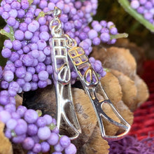 Load image into Gallery viewer, Art Deco Earrings, Scotland Jewelry, Mackintosh Jewelry, Silver Post Earrings, Anniversary Gift, Celtic Earrings, Rose Jewelry, Mom Gift