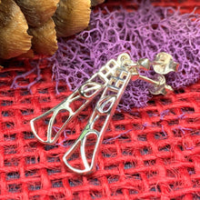 Load image into Gallery viewer, Art Deco Earrings, Scotland Jewelry, Mackintosh Jewelry, Silver Post Earrings, Anniversary Gift, Celtic Earrings, Rose Jewelry, Mom Gift