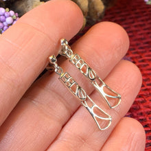 Load image into Gallery viewer, Art Deco Earrings, Scotland Jewelry, Mackintosh Jewelry, Silver Post Earrings, Anniversary Gift, Celtic Earrings, Rose Jewelry, Mom Gift