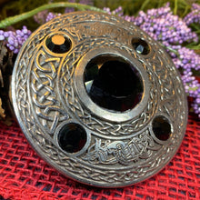 Load image into Gallery viewer, Celtic Raven Brooch, Celtic Knot Jewelry, Irish Jewelry, Scotland Jewelry, Anniversary Gift, Tartan Pin, Viking Jewelry, Norse Brooch