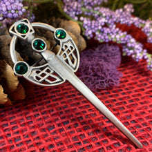 Load image into Gallery viewer, Celtic Kilt Pin, Celtic Jewelry, Irish Jewelry, Irish Dance Gift, Celtic Pin, Tara Brooch, Wiccan Jewelry, Ireland Kilt Pin, Pewter Brooch