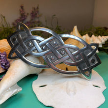 Load image into Gallery viewer, Celtic Knot Hair Clip, Celtic Barrette, Irish Jewelry, Pagan Jewelry, Friendship Gift, Wiccan Jewelry, Norse Jewelry, Animal Barrette