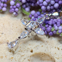 Load image into Gallery viewer, Celtic Cross Necklace, Diamond Cross Pendant, Irish Cross, First Communion Gift, Religious Jewelry, Bridal Cross Necklace, Wife Gift