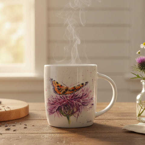 Load image into Gallery viewer, Thistle Mug, Scotland Gift, Scottish Thistle Mug, Ceramic Mug, Outlander Gift, Coffee Mug Gift, Mom Gift, Dad Gift, Wife Gift, Gift for her