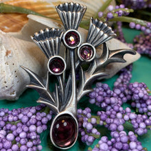 Load image into Gallery viewer, Thistle Brooch, Celtic Jewelry, Scottish Pin, Bridal Jewelry, Anniversary Gift, Tartan Pin, Celtic Brooch, Scotland Jewelry, Outlander Pin