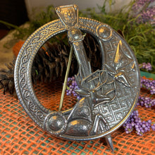 Load image into Gallery viewer, Celtic Stag Brooch, Celtic Knot Pin, Irish Jewelry, Scotland Jewelry, Anniversary Gift, Scottish Tartan Pin, Viking Jewelry, Norse Brooch