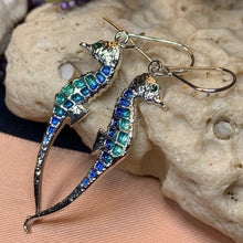 Load image into Gallery viewer, Seahorse Earrings, Beach Lover Gift Jewelry, Nautical Drop Earrings, Mom Gift, Anniversary Gift, Ocean Jewelry, Sister Gift, Girlfriend Gift