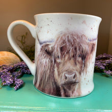 Load image into Gallery viewer, Highland Cow Mug, Scotland Gift, Scottish Mug, Ceramic Mug, Cow Lover Gift, Outlander Gift, Coffee Mug Gift, Mom Gift, Dad Gift, Wife Gift
