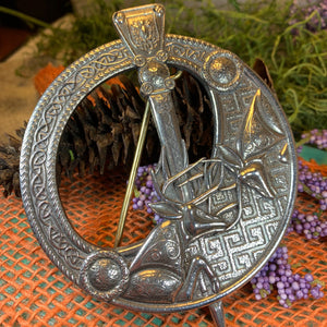 Celtic Stag Brooch, Celtic Knot Pin, Irish Jewelry, Scotland Jewelry, Anniversary Gift, Scottish Tartan Pin, Viking Jewelry, Norse Brooch