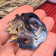 Load image into Gallery viewer, Celtic Horse Brooch, Horse Jewelry, Celtic Pin, Epona Pin, Ireland Gift, Celtic Brooch, Enamel Jewelry Gift, Celtic Pin, Pagan Brooch