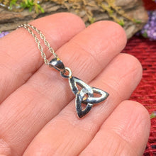 Load image into Gallery viewer, Trinity Knot Necklace, Celtic Knot Pendant, Celtic Jewelry, Gift for Her, Irish Jewelry, Scotland Jewelry, Norse Jewelry, Ireland Gift