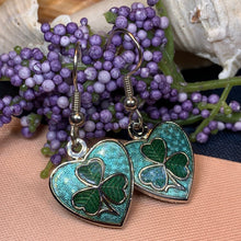 Load image into Gallery viewer, Shamrock Earrings, Celtic Jewelry, Irish Jewelry, Clover Jewelry, Irish Dancer Gift, Anniversary Gift, Sister Gift, Ireland Earrings