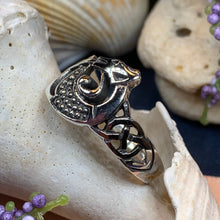 Load image into Gallery viewer, Celtic Dragon Ring, Celtic Ring, Norse Ring, Silver Boho Ring, Irish Ring, Irish Dance Gift, Anniversary Gift, Ireland Ring, Wiccan Ring