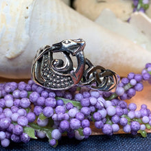 Load image into Gallery viewer, Celtic Dragon Ring, Celtic Ring, Norse Ring, Silver Boho Ring, Irish Ring, Irish Dance Gift, Anniversary Gift, Ireland Ring, Wiccan Ring