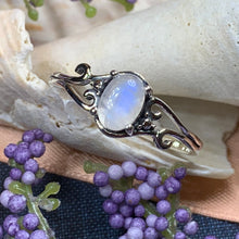 Load image into Gallery viewer, Moonstone Ring, Promise Ring, Boho Statement Ring, Solitaire Ring, Anniversary Gift, Celtic Knot Ring, Irish Ring, Mom Gift, Wife Gift