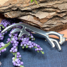 Load image into Gallery viewer, Celtic Horse Brooch, Uffington White Horse Pin, Horse Lover Gift, Animal Lover Gift, Nature Jewelry, Horseback Rider Gift, Equestrian Brooch