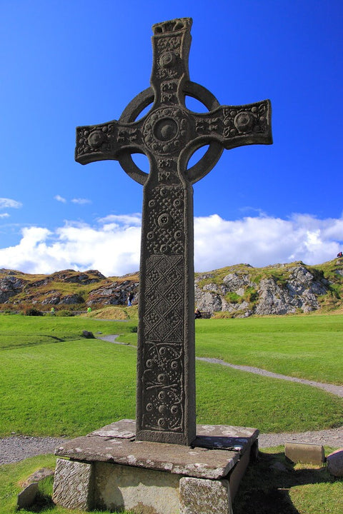 Load image into Gallery viewer, Celtic Cross Necklace, Scottish Jewelry, St. John's Cross Pendant, First Communion Cross, Christian Jewelry, Religious Jewelry, Dad Gift