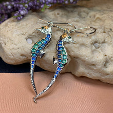 Load image into Gallery viewer, Seahorse Earrings, Beach Lover Gift Jewelry, Nautical Drop Earrings, Mom Gift, Anniversary Gift, Ocean Jewelry, Sister Gift, Girlfriend Gift